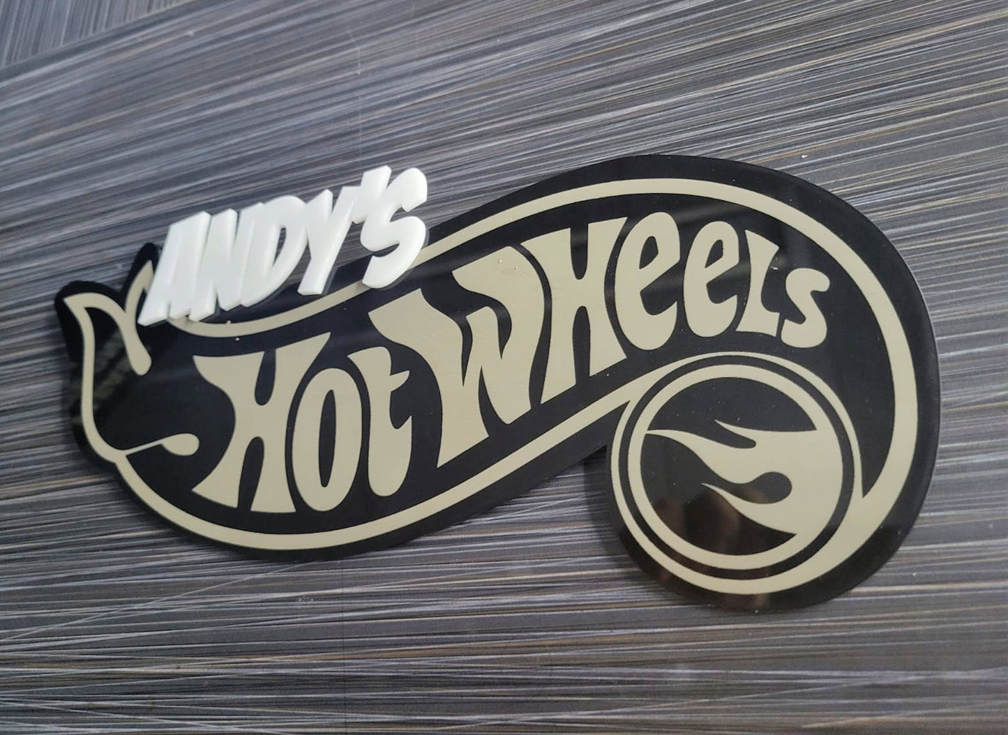Hot Wheels Treasure Hunt Logo sign with custom name