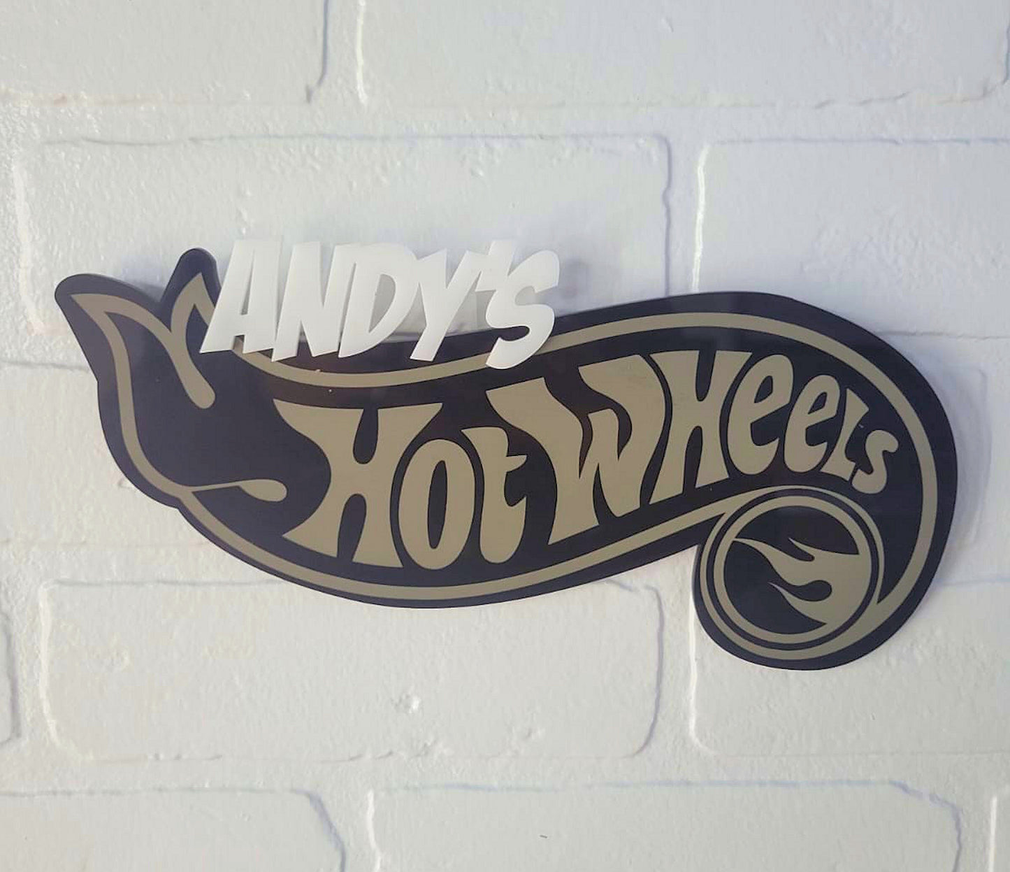 Hot Wheels Treasure Hunt Logo sign with custom name