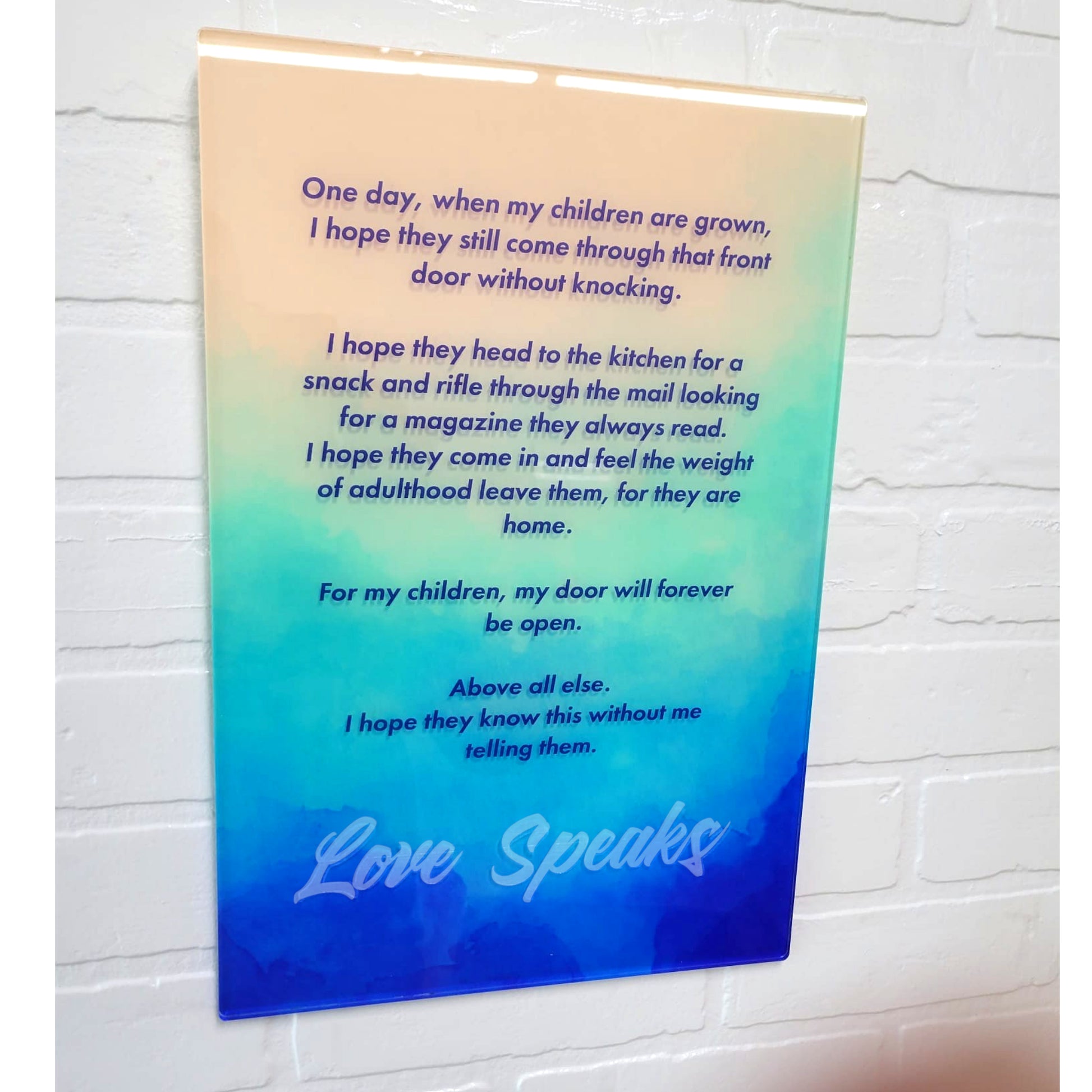 Acrylic Poster, 3d Print Effect, Any Background, Text and Dedication