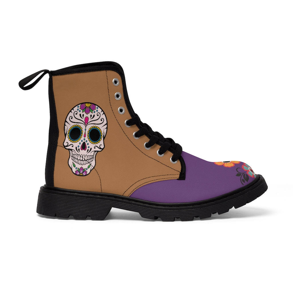 Sugar Skulls, Colorful Women's Martin Boots