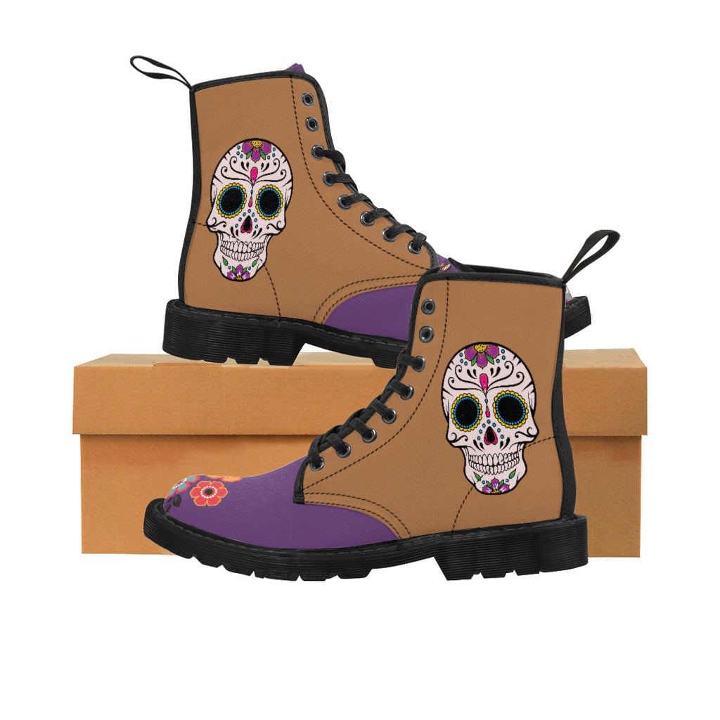 Sugar Skulls, Colorful Women's Martin Boots