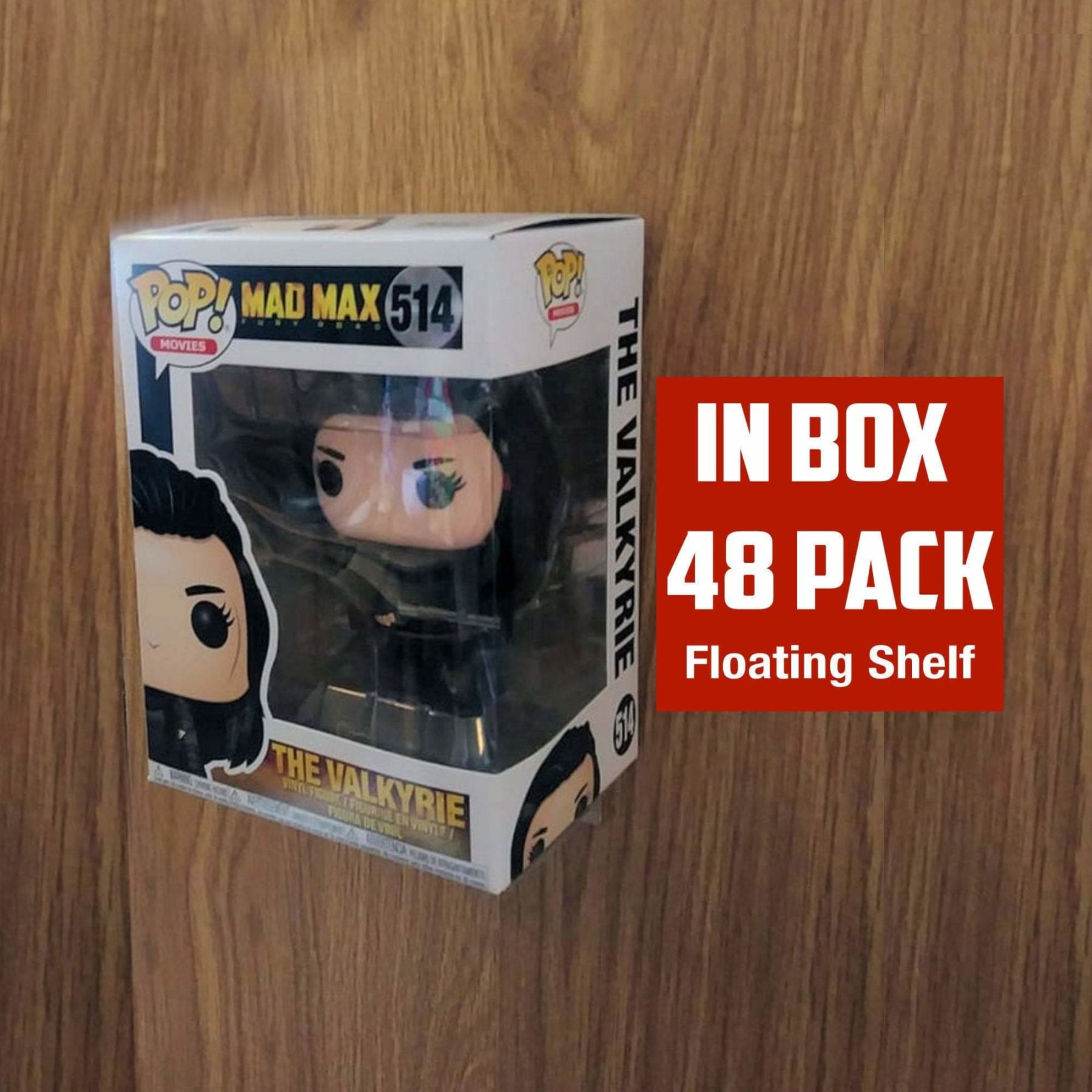 48 Pack For Boxed Funko Pop Vinyl: Clear Acrylic Wall Stand, Stick On, Single Floating Shelf less, No Nails or Screws