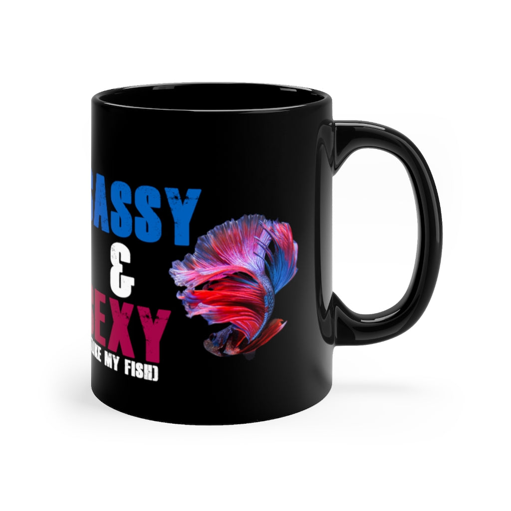 NW Bettas "Sassy & Sexy" Black mug 11oz