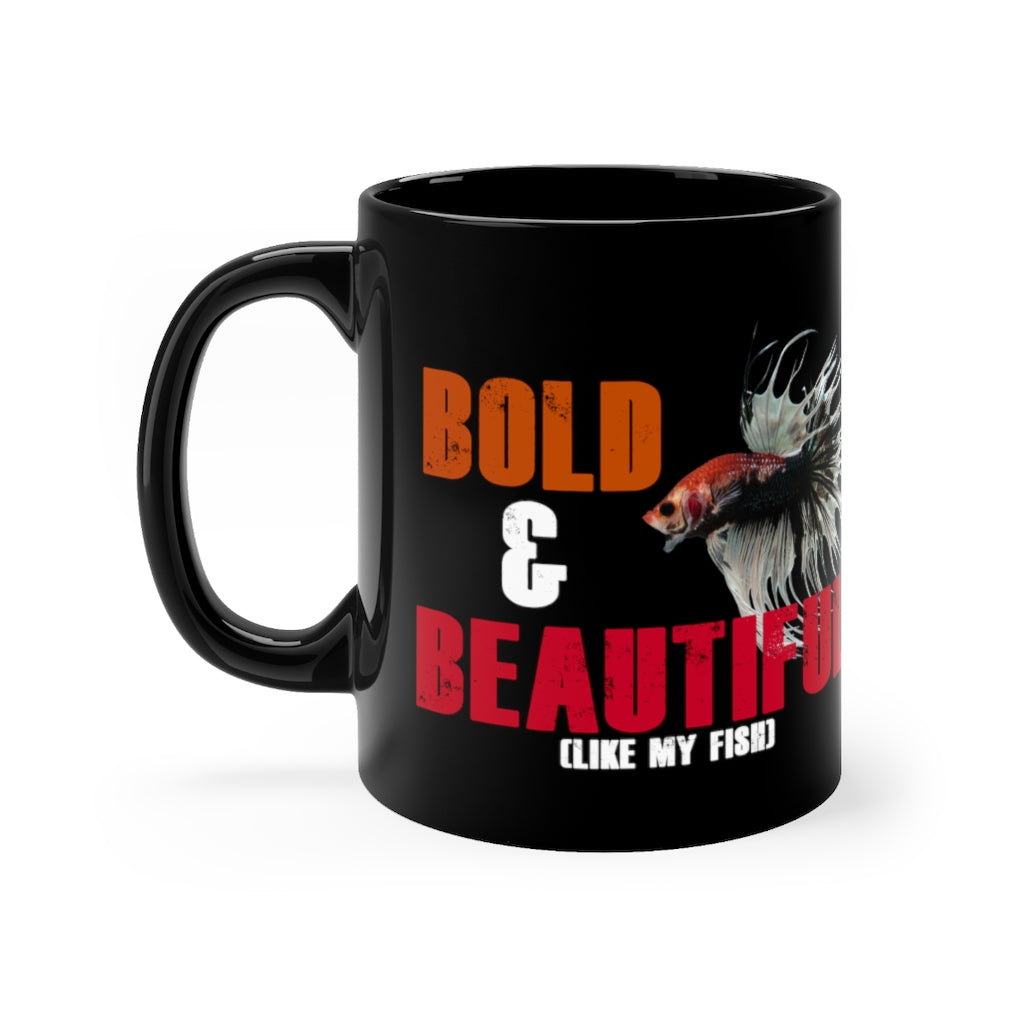 NW Bettas "Bold & Beautiful" Black mug 11oz