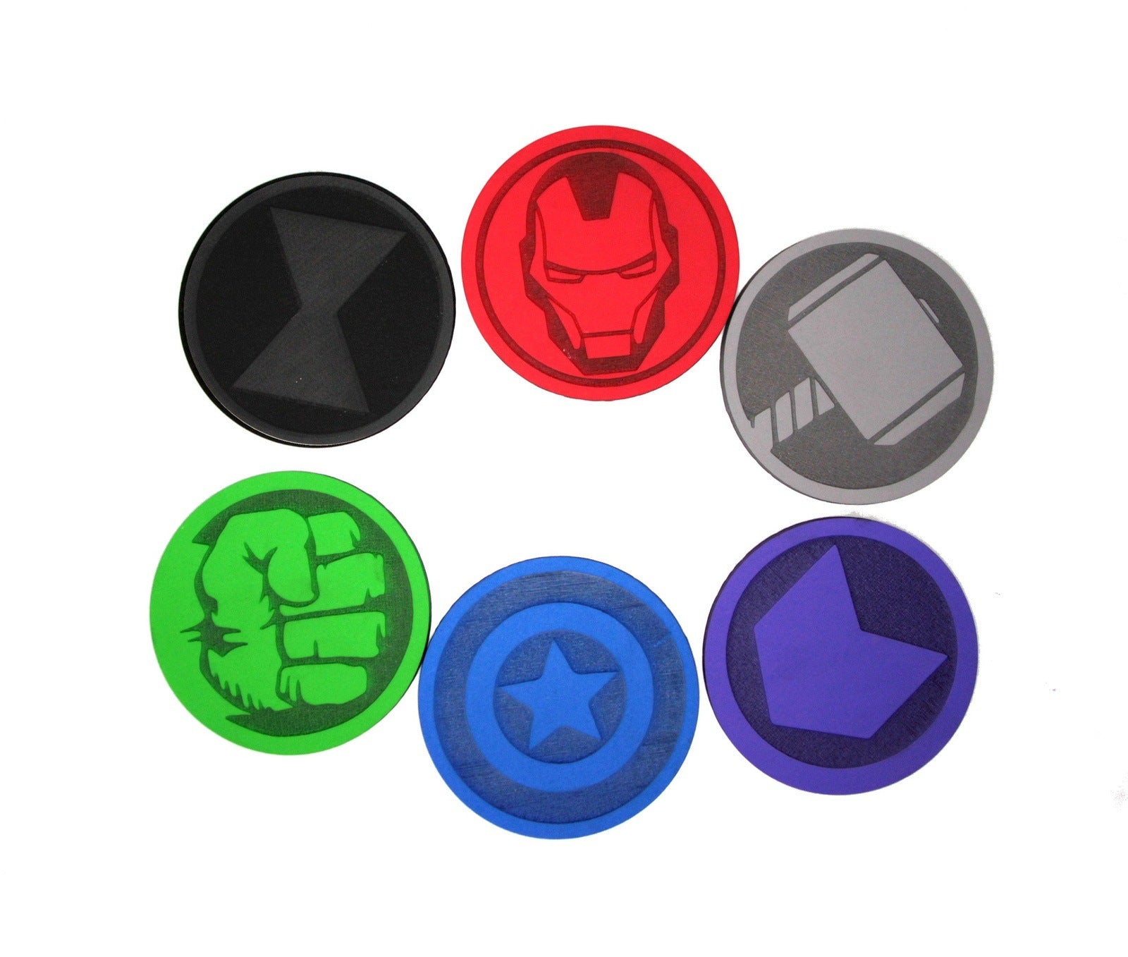 Superhero Avengers Endgame Coasters 6 Pack with Base