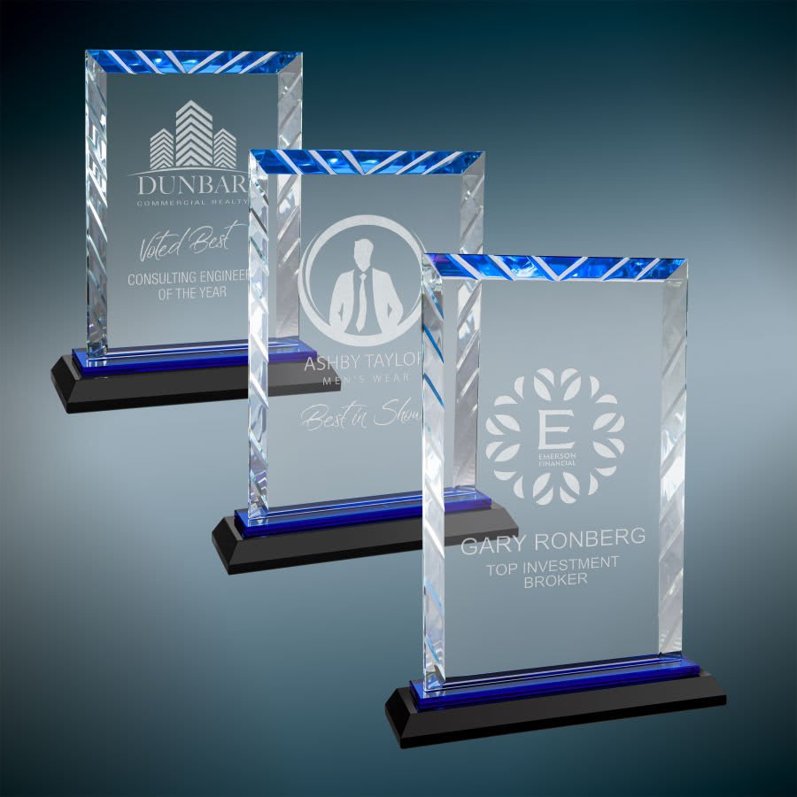 Glass Award,  custom made with Logo and/or Dedication
