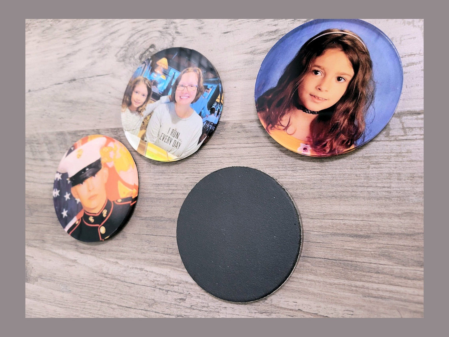 Custom Made Plexiglass Round Coasters Family Photo, or any theme ideal for Valentines Day
