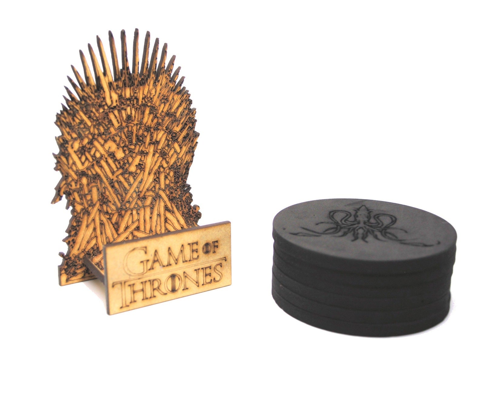 GOT Game of Thrones Coasters 6 Pack with Iron Throne
