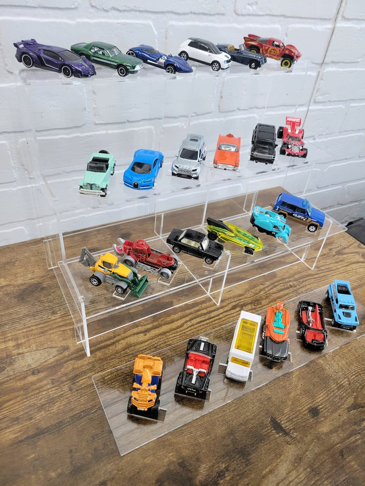 Acrylic Shelf Riser Display Tier, ideal for Detolf: Diecast 1:64 Collectible Cars