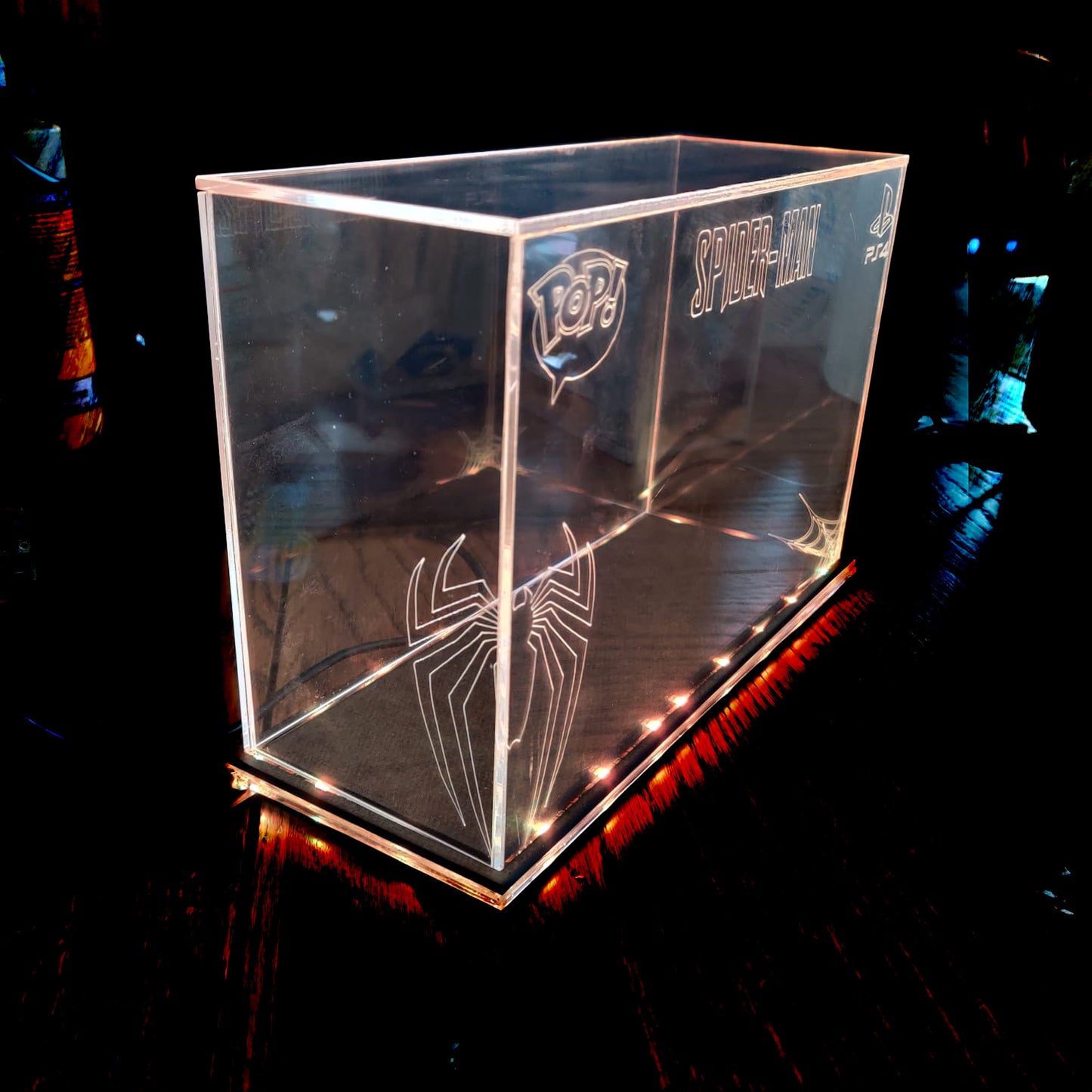 Acrylic LED Display Case for 2 Boxed Funko Pop, custom made