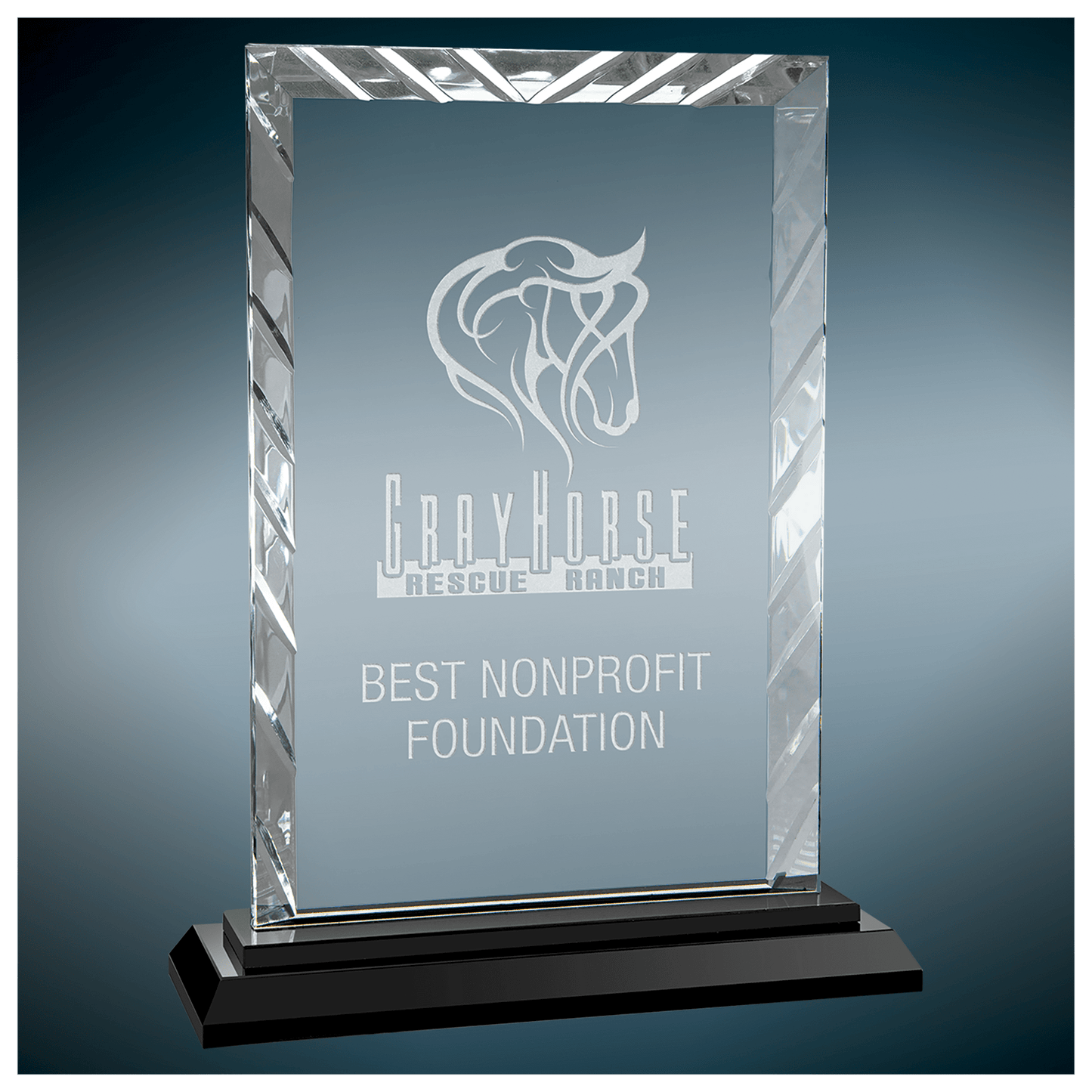 Glass Award,  custom made with Logo and/or Dedication
