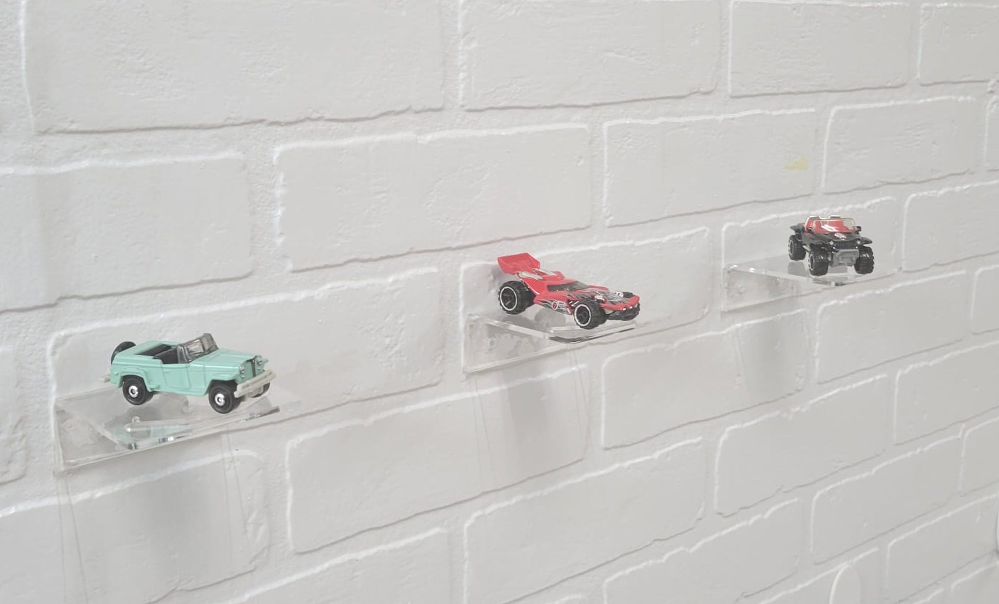 6 Pack Mini Shelves, for Diecast 1:64, Double Tape, Hot Wheels, Matchbox and more