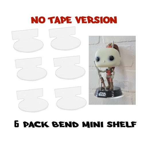 6 Pack Mini Shelves, for Funko Pop, Pins, or other items NO TAPE VERSION