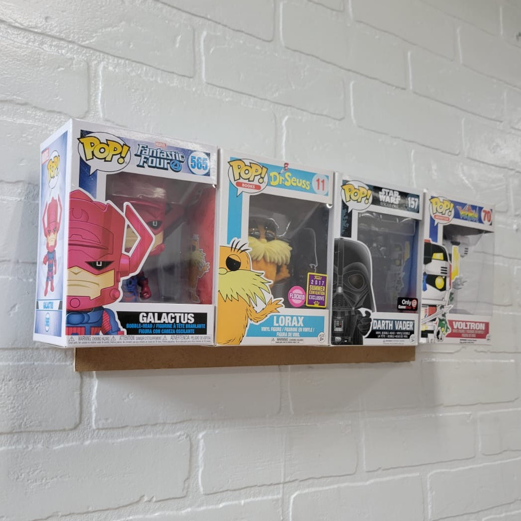 Wall Display Case for 4 Boxed Funko Pop, Bordeless, Shelfless, No Assembly Required, just Hang on