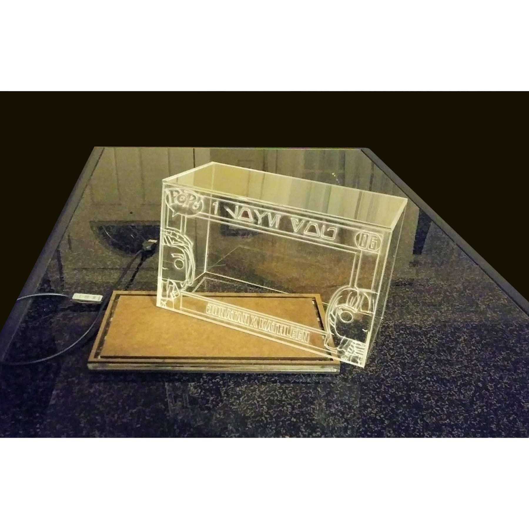Acrylic Display Case for 2 Unboxed Funko Pop, custom made, No LED Version