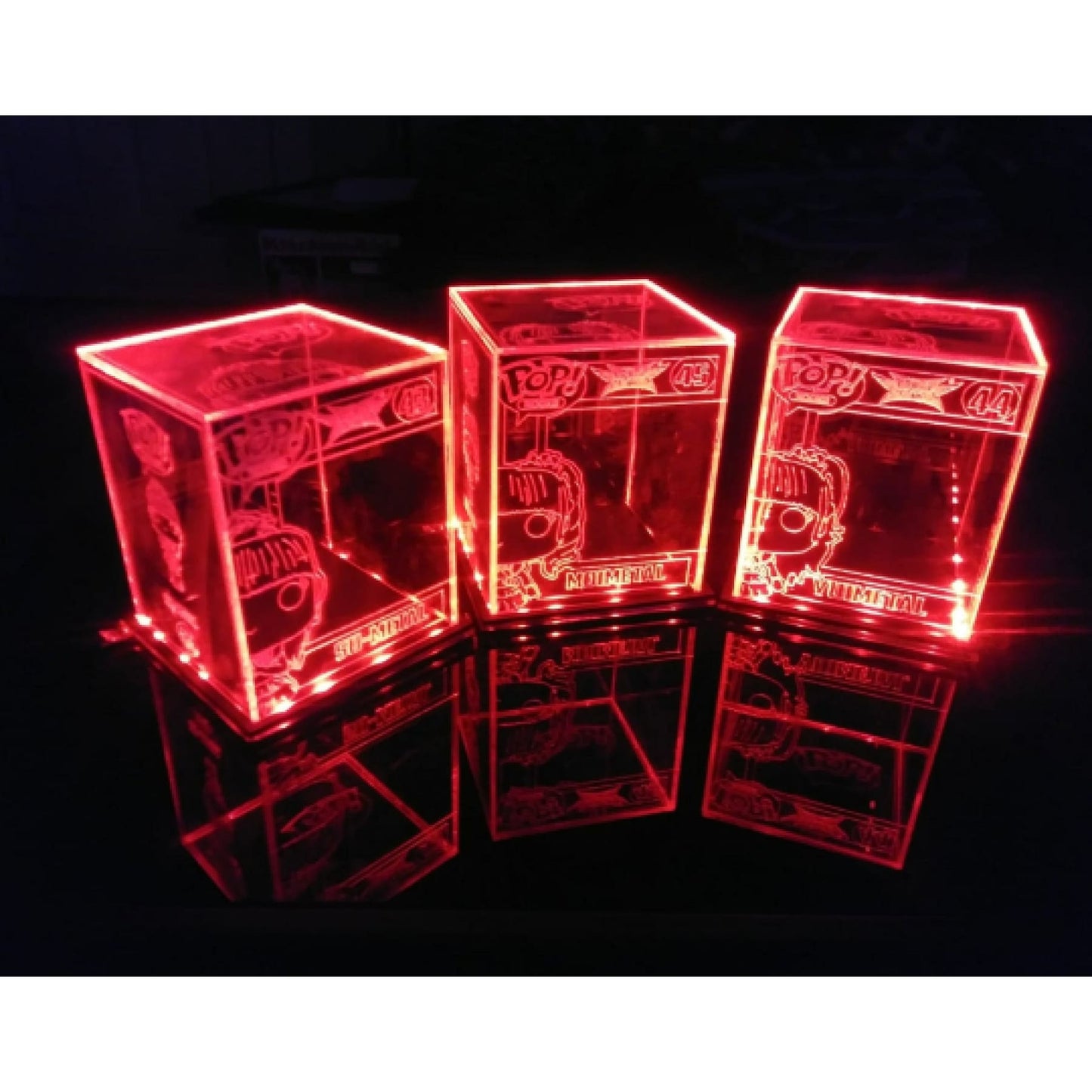 Acrylic LED Case Lamp for Unboxed Funko Pop, 3 Sides Design, Custom Made