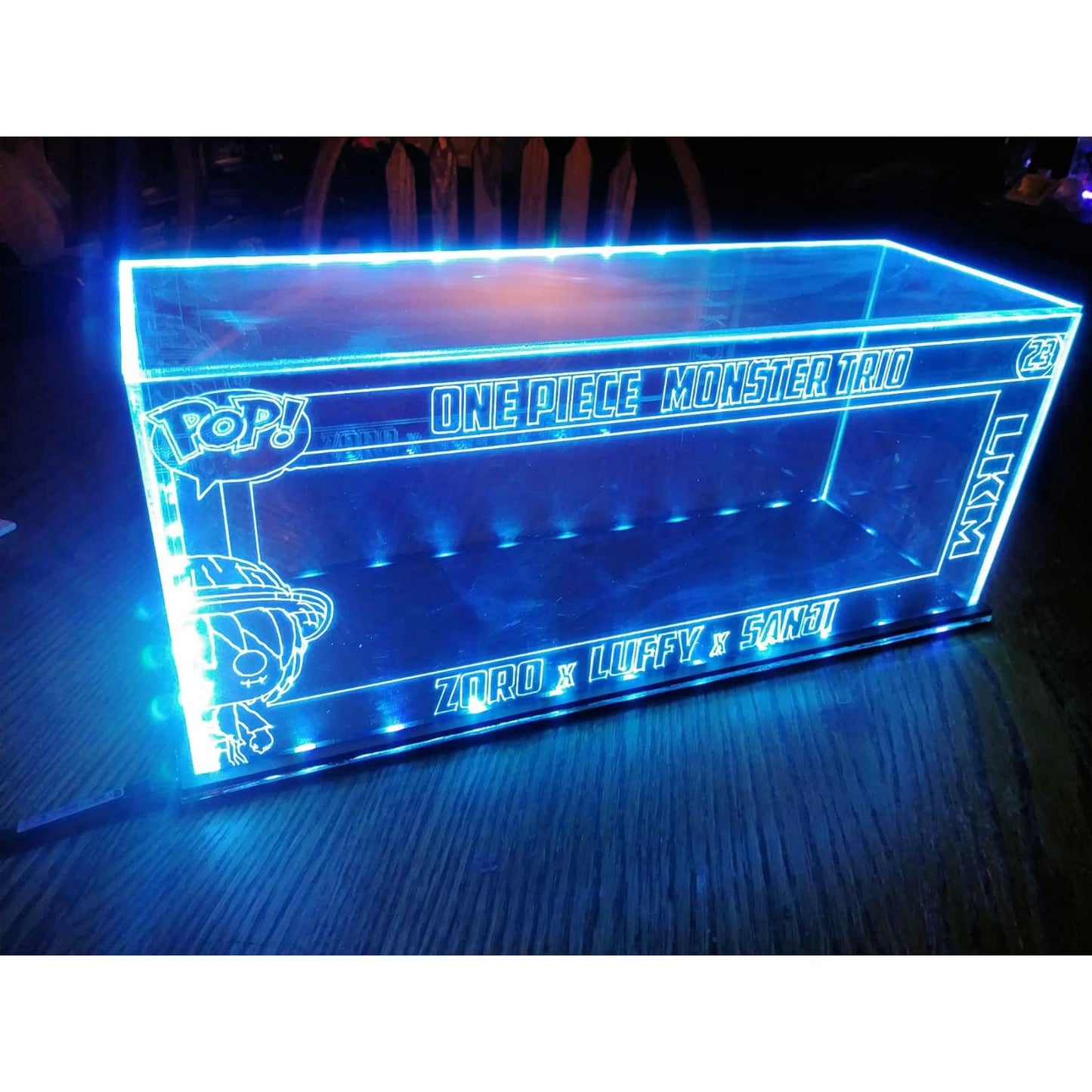Acrylic LED Display Case for 3 Unboxed Funko Pop, custom made