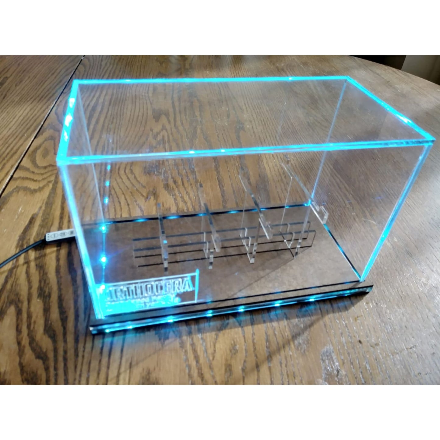 Acrylic LED Display Case for Fossils with Stand, custom made