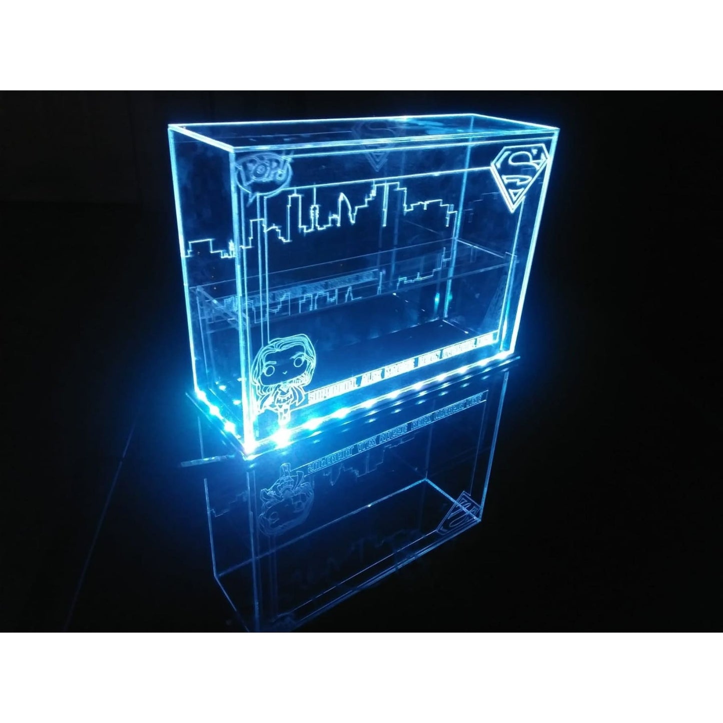 Acrylic LED Display Case for Funko Pop, Custom Design, Fits 6