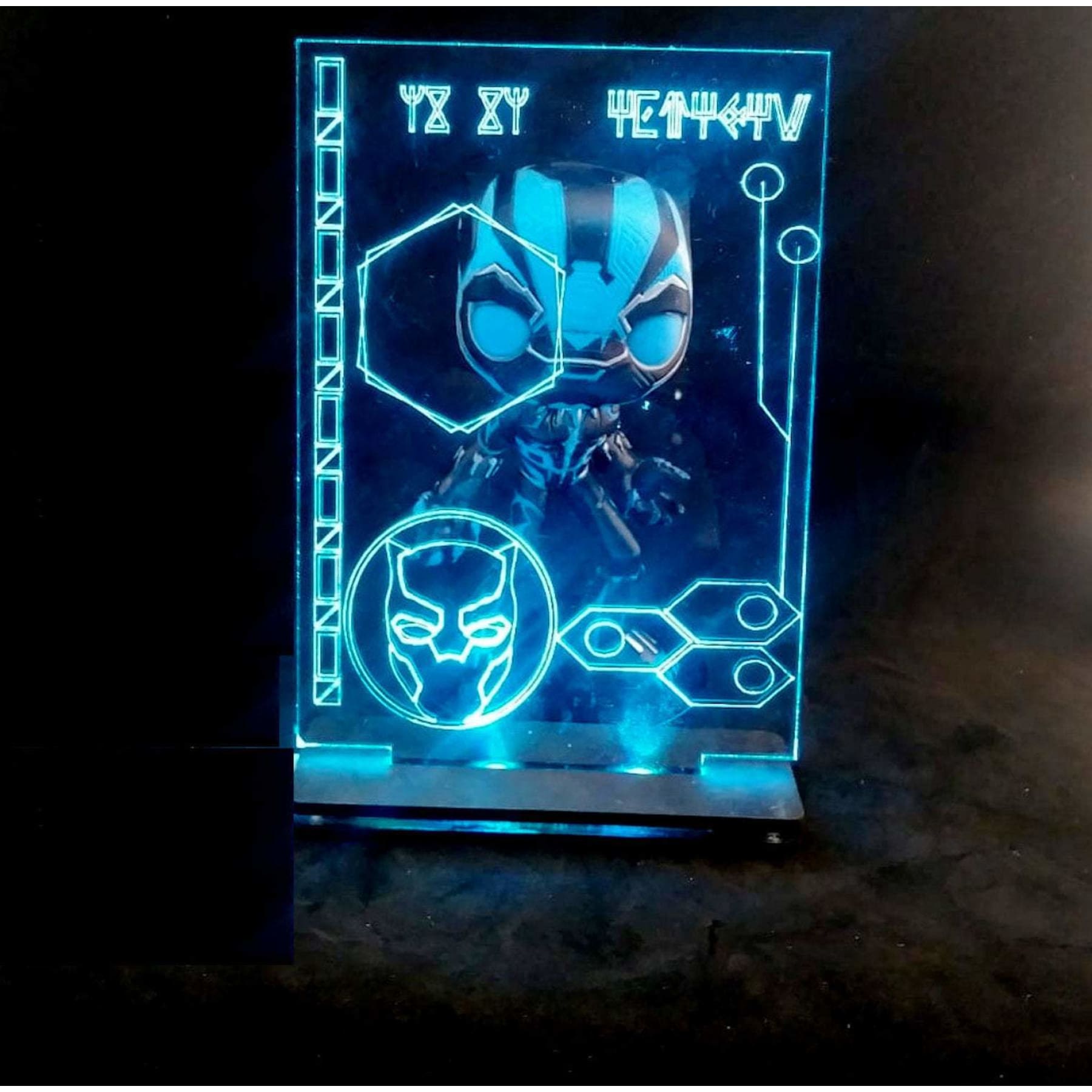 Acrylic LED Lamp Diorama, custom made for Doctor Strange, Black Panther, Iron Man, and more, many sizes...