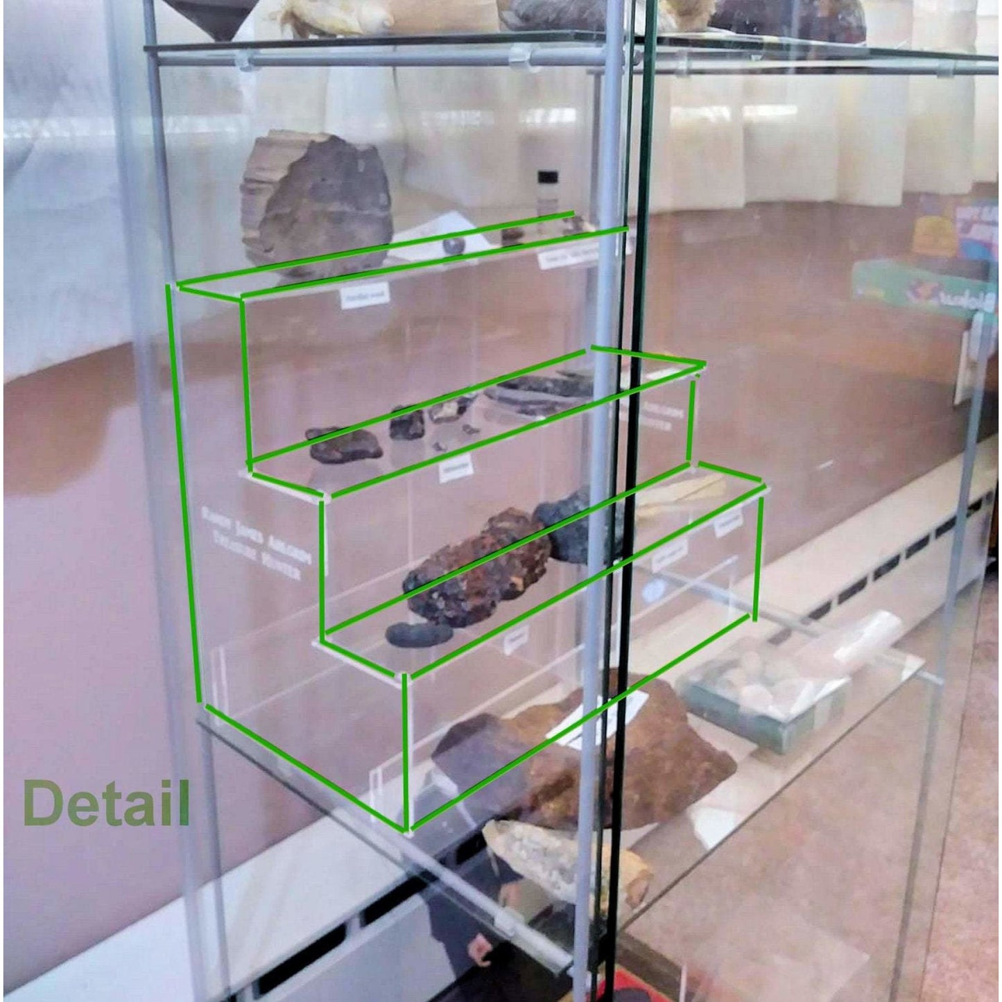 Acrylic Shelf Riser, Display Tier, Full size for Detolf, Ideal for Fossils, Collectibles, Memorabilia and more