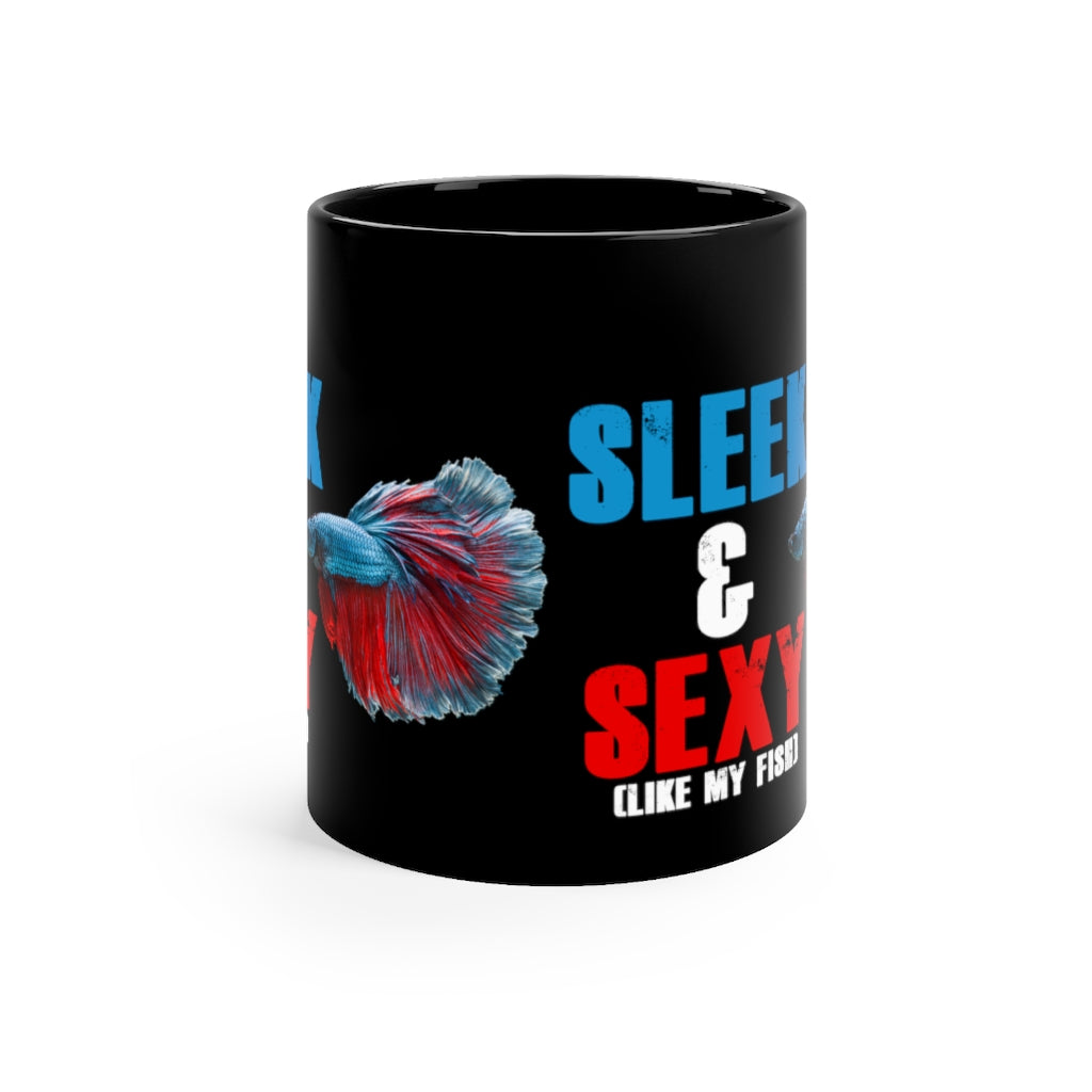 NW Bettas "Sleek & Sexy" Black mug 11oz