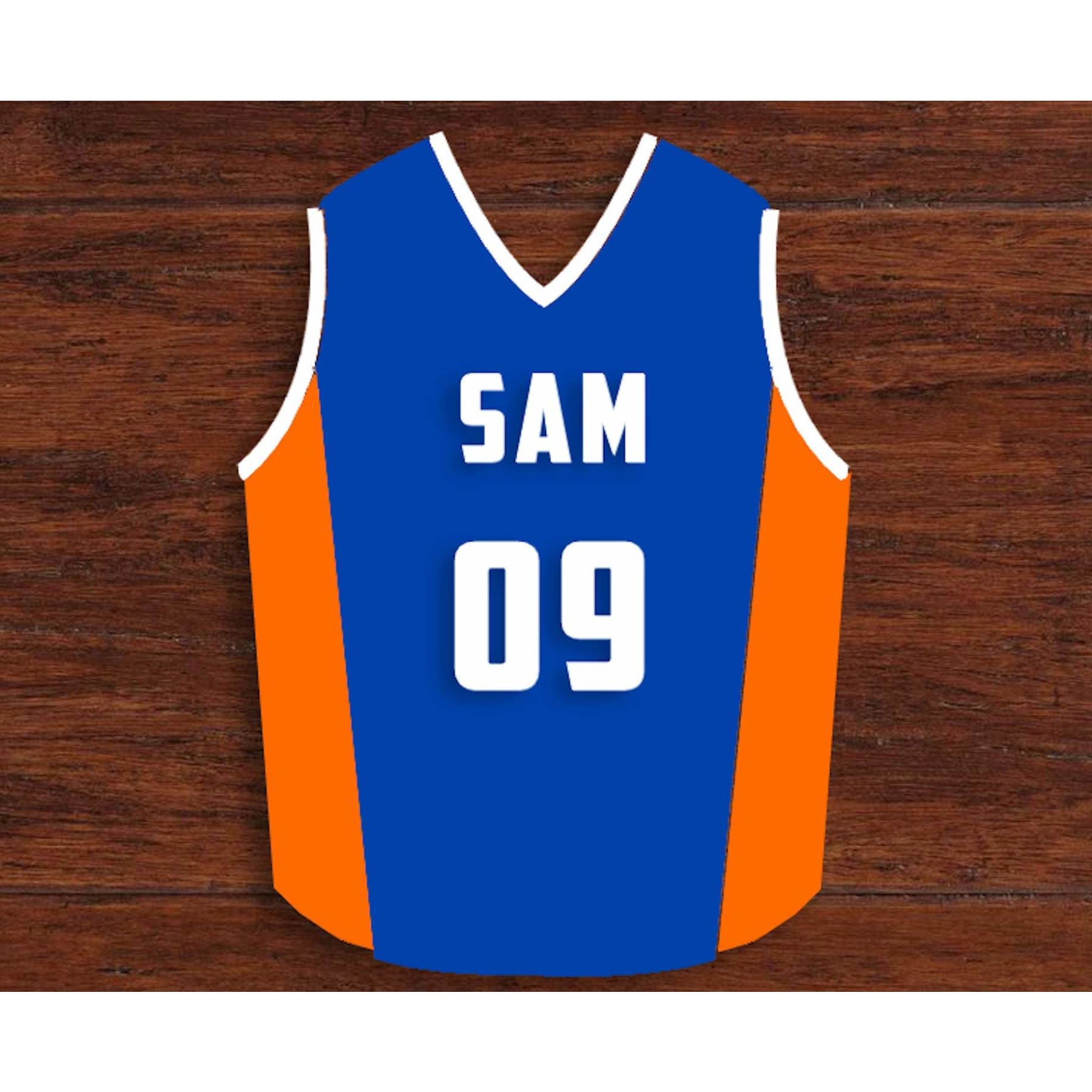Basketball Jersey Wall Decor, any color with custom name and number, NBL, NCAA or Local teams