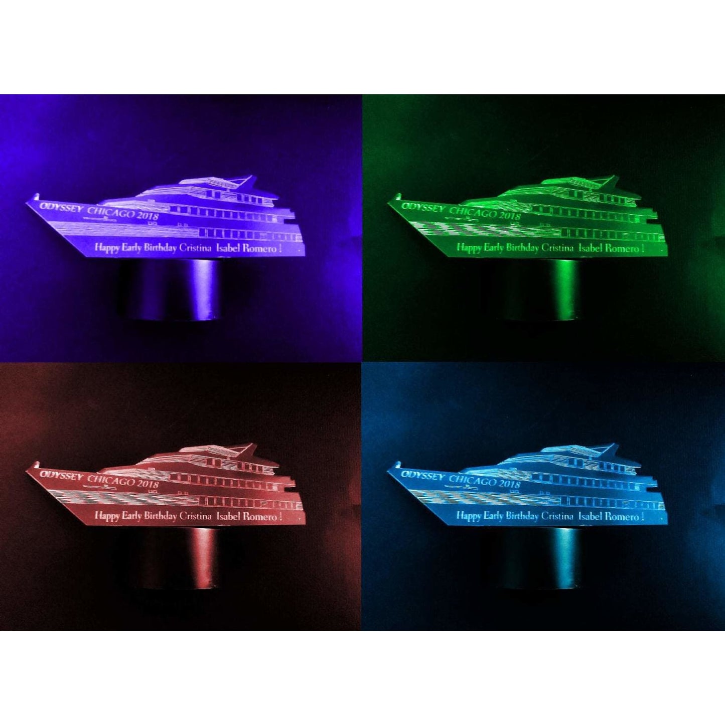 Custom Made LED Lamp, Multicolor Laser Cut Night Lamp