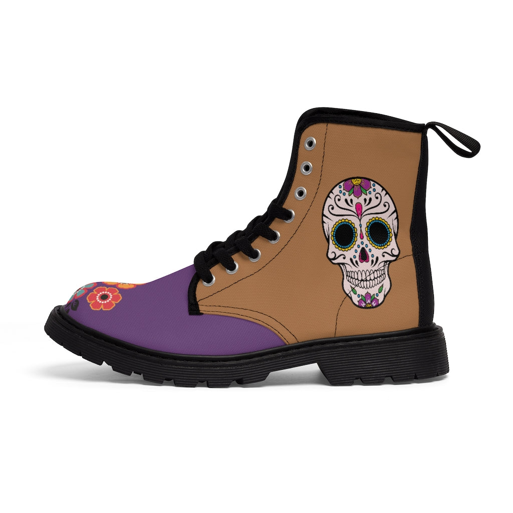 Sugar Skulls, Colorful Women's Martin Boots
