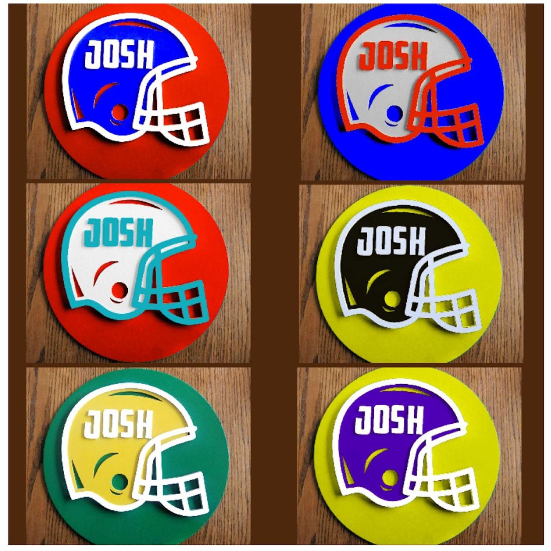 Football Helmet Wall Decor, any color with custom name, NFL, Big Ten or Local teams