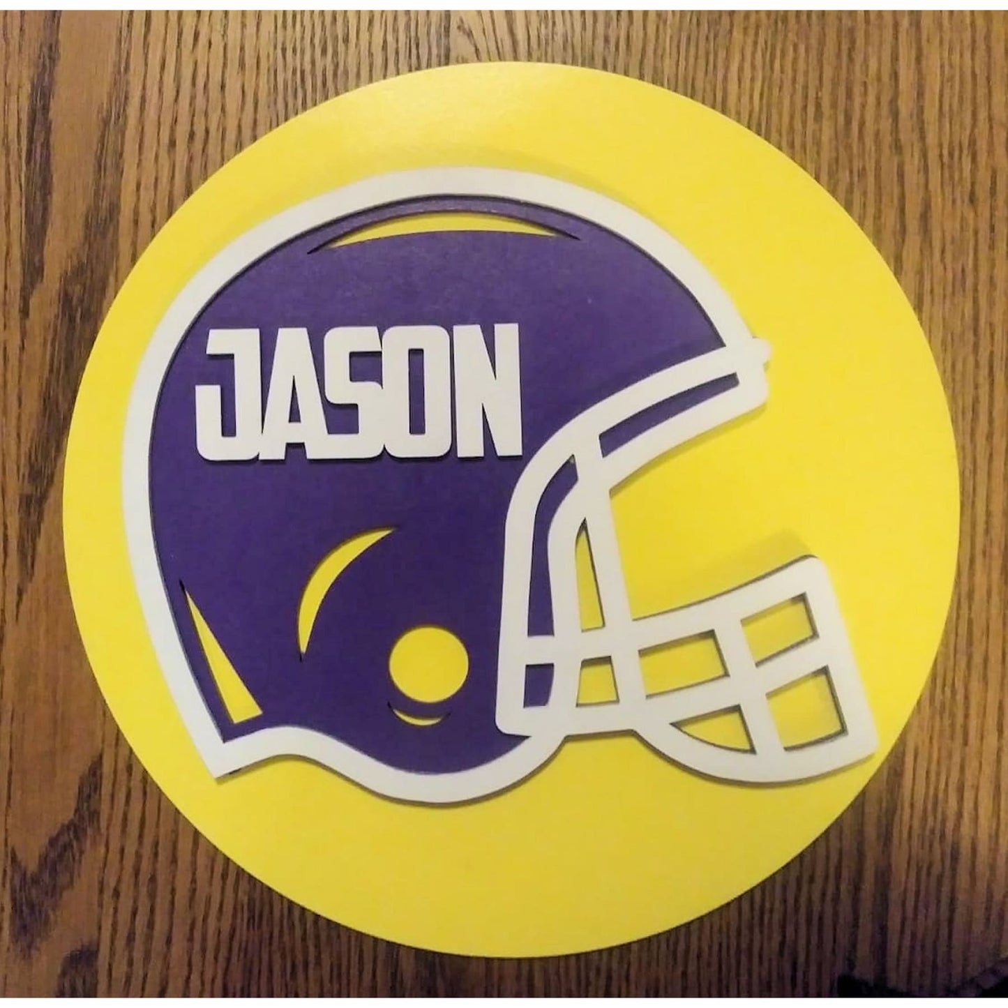 Football Helmet Wall Decor, any color with custom name, NFL, Big Ten or Local teams