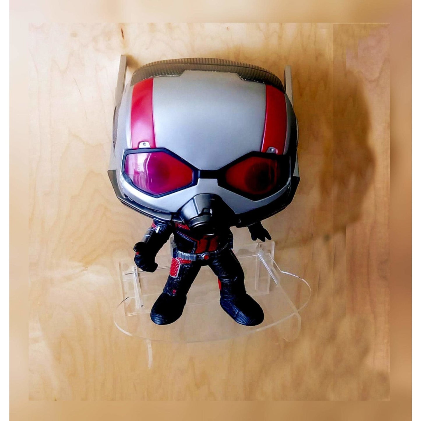 For 10" Funko Pop Vinyl: Clear Acrylic Wall Stand, Stick On, Single Shelf No Nails or Screws