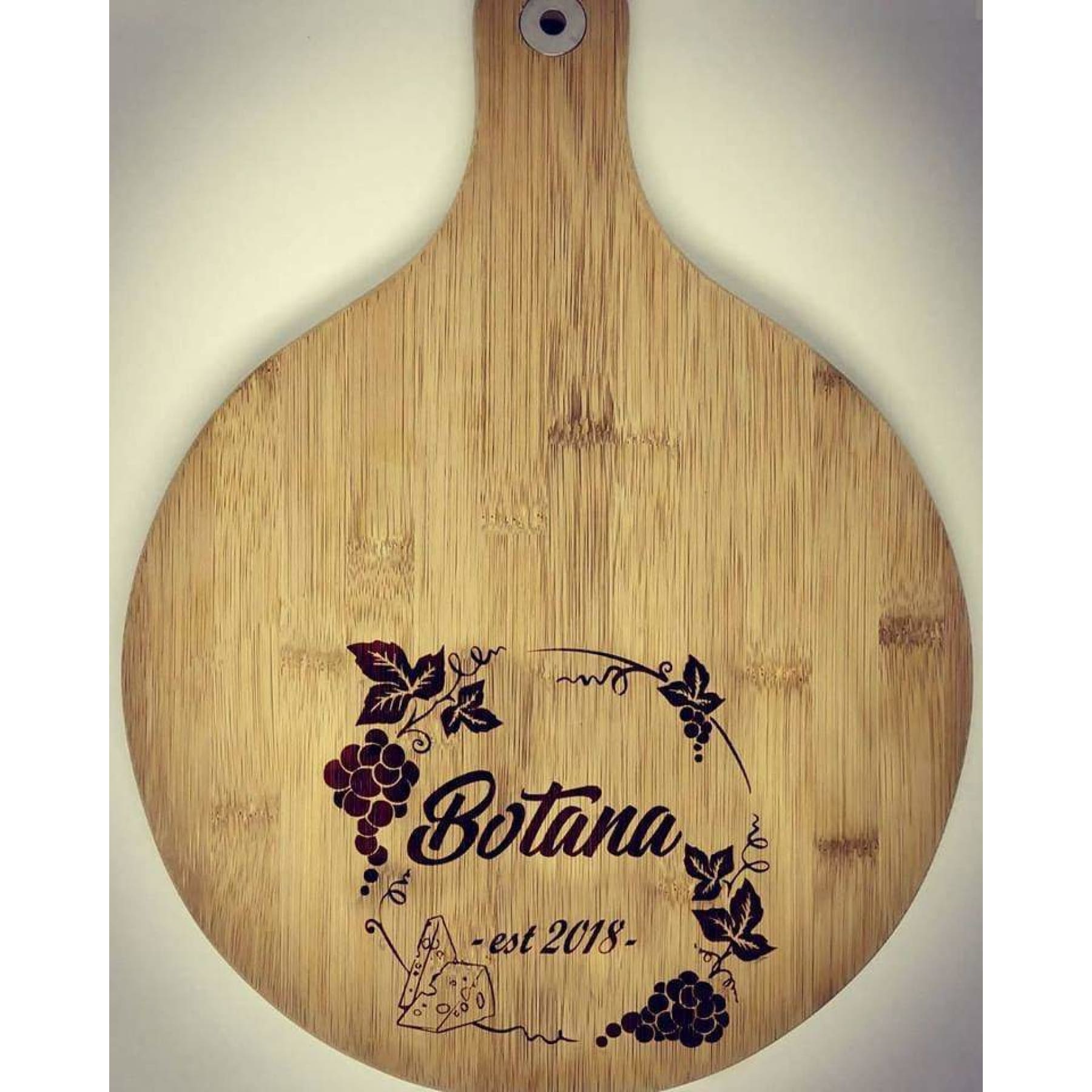 Laser Engraved Vintage Round Cheese Cutting Board