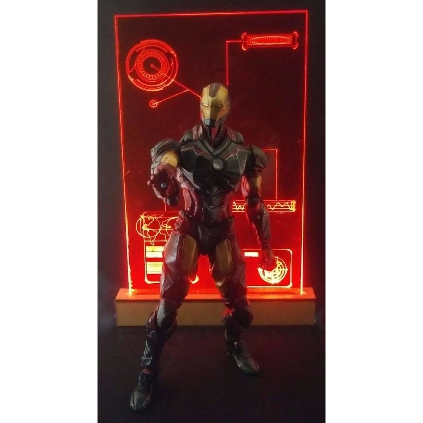 LED Diorama for Iron Man, Black Panther, Dr Strange and more, many sizes. Night Lamp
