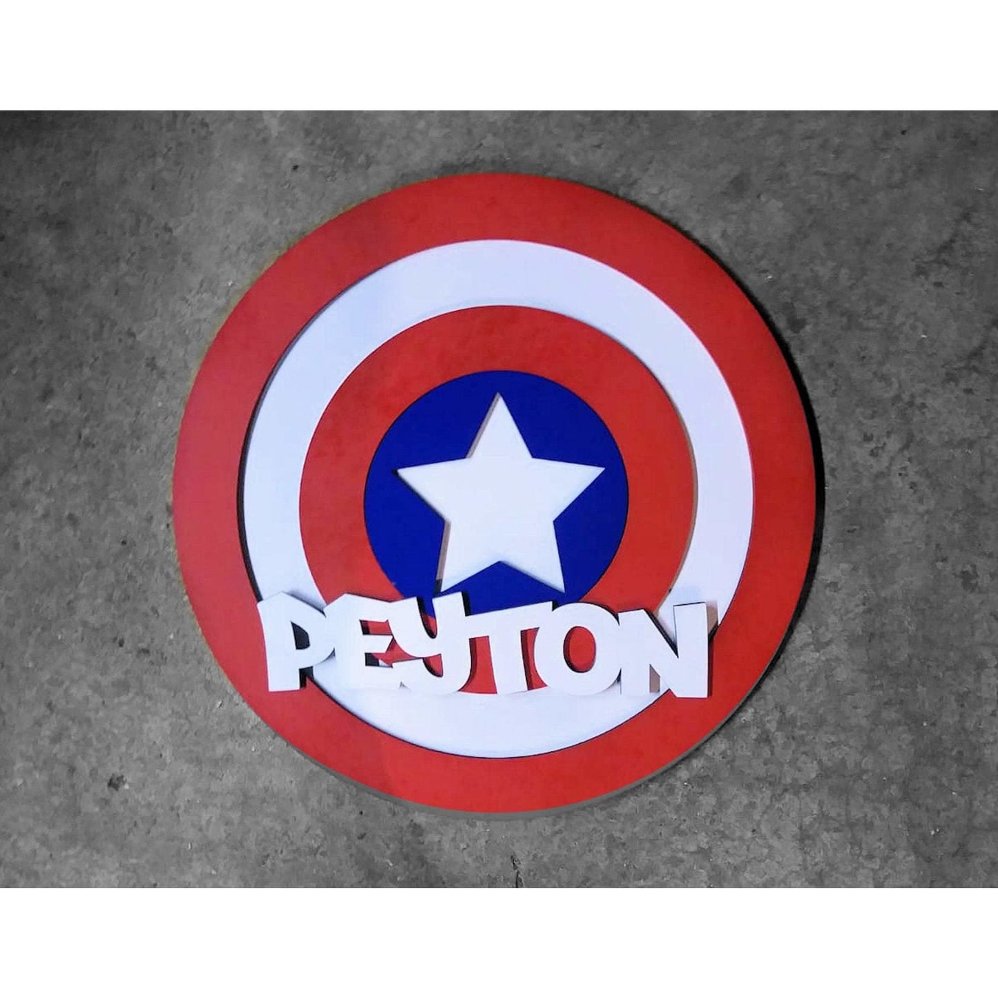 Marvel Avengers: 30 inches Captain America Shield, Custom Name Wall Decor