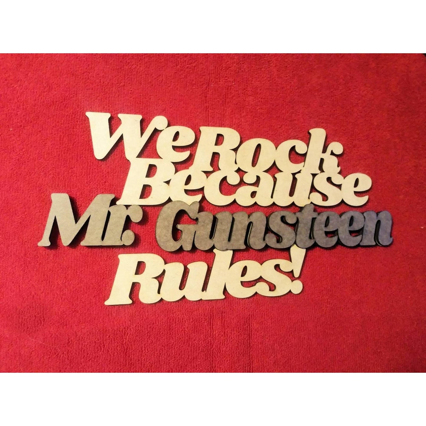 We Rock Because Teacher Name Rules Wall Decor